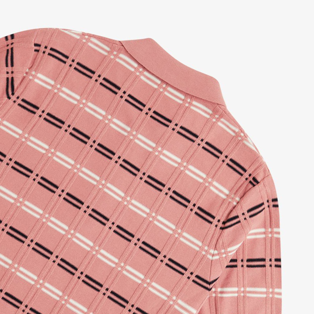 프레드페리 스트라이프 립 니트 셔츠 퍼티핑크(Fred Perry Striped Rib Knitted Shirt Putty Pink) - 4