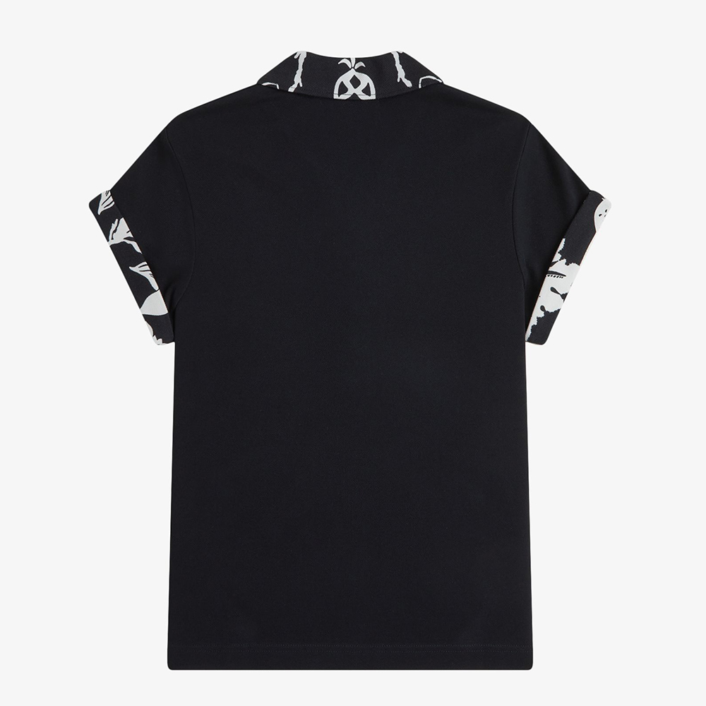 프레드페리x에이미와인하우스 프린트 트림 폴로 셔츠 블랙(Fred Perry Womens Printed Trim Polo Shirt Black) - 2