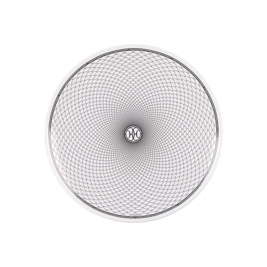P037001P Hermes H Deco Dinner Plate in White and Black