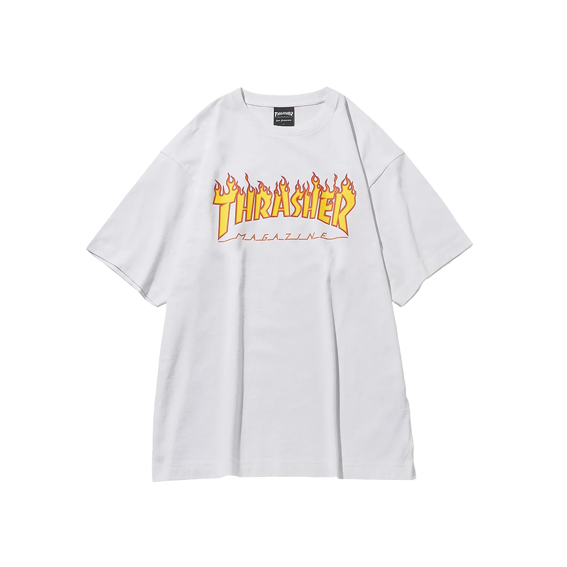 트레셔 플레임 반팔 티셔츠 화이트(THRASHER Flame Short Sleeve T-Shirt White)