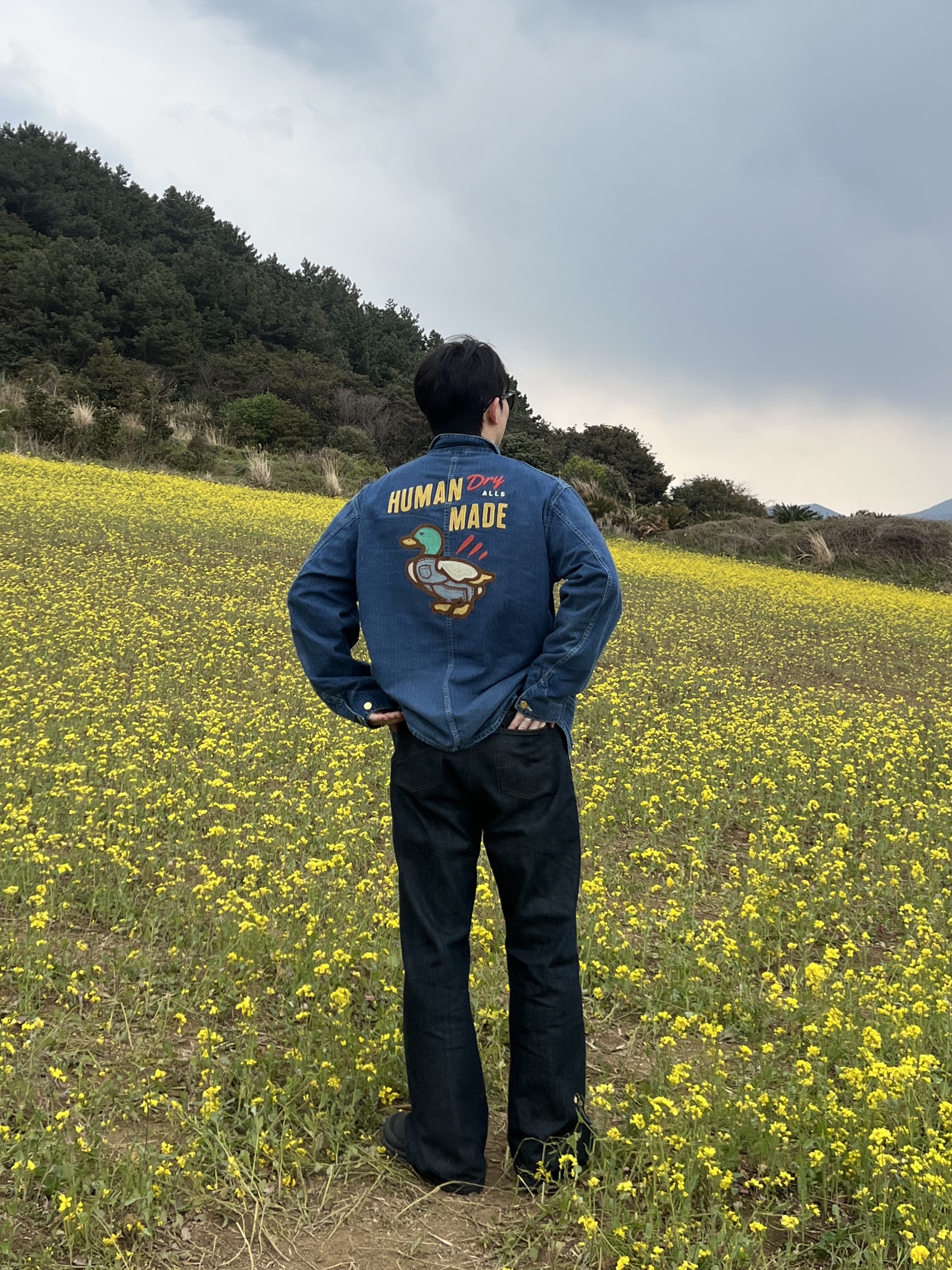 Human Made Denim Coverall Future Indigo 착용 스타일 - 1