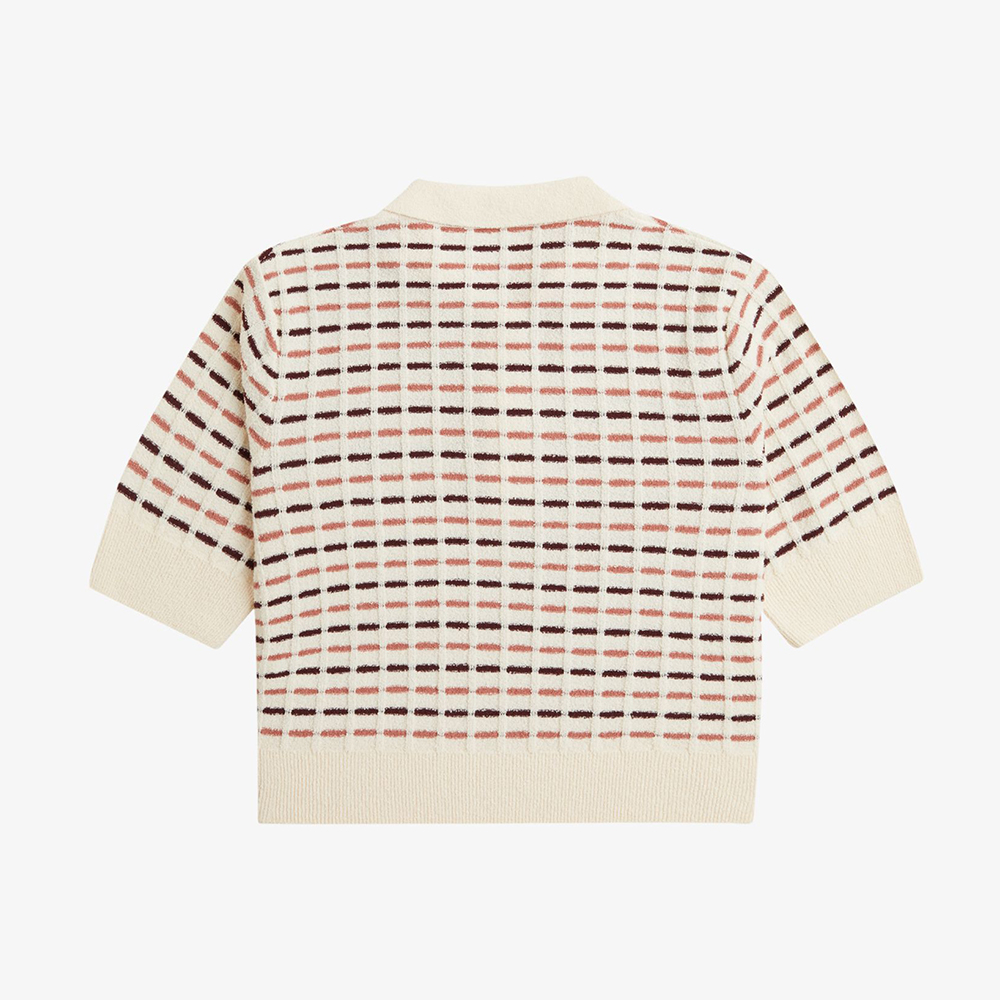 프레드페리 우먼스 부클 니트 폴로 셔츠 실키피치(Fred Perry Womens Boucle Knitted Polo Shirt Silky Peach) - 2