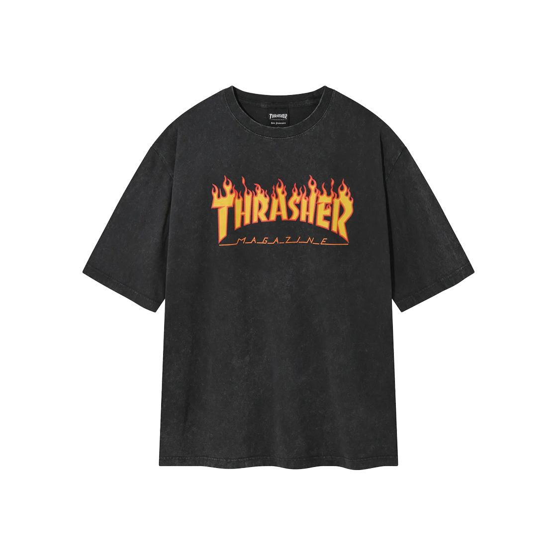트레셔 플레임 스톤워싱 반팔 티셔츠 차콜(THRASHER Flame Stone Washed Short Sleeve T-Shirt Charcoal)