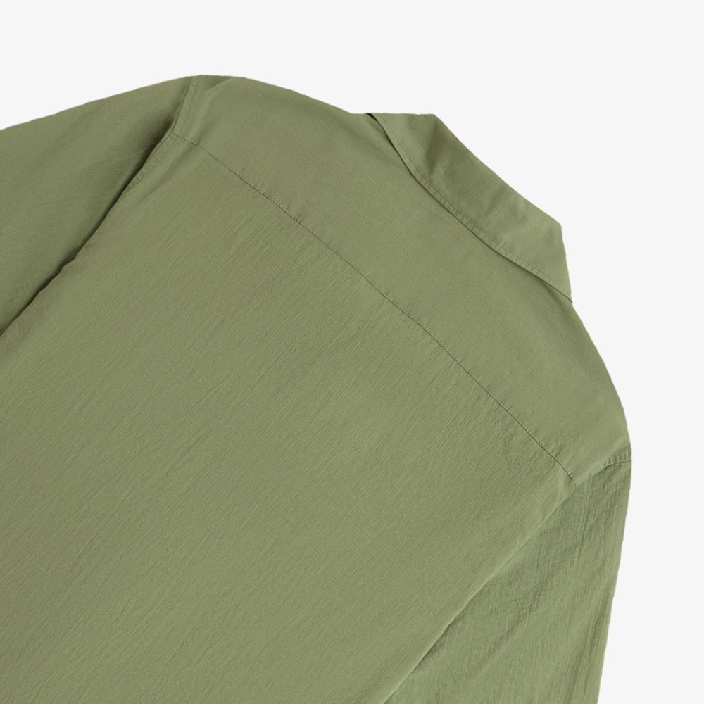 프레드페리 라이트웨이트 텍스쳐 리비어 칼라 셔츠 올리브민트(Fred Perry Lightweight Texture Revere Collar Shirt Olive Mint) - 4