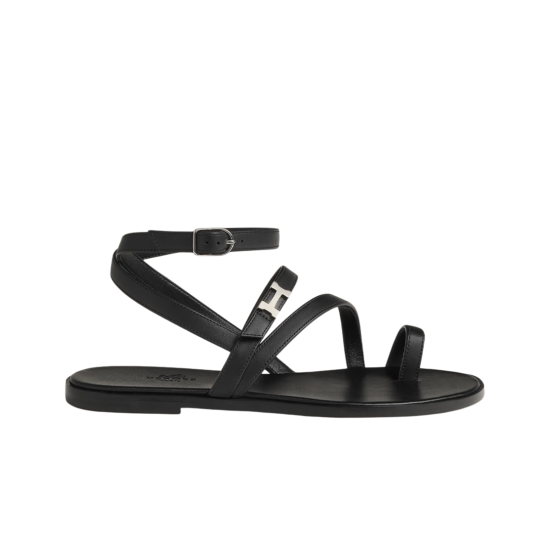 (W) 에르메스 하모니 샌들 카프스킨 & 팔라듐 하드웨어 누아((W) Hermes Harmonie Sandal Calfskin & Palladium Noir) - 2