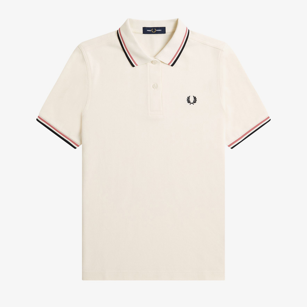 프레드페리 우먼스 G3600 트윈 팁 프레드페리 셔츠 라이트에크루/퍼티핑크/블랙(Fred Perry Womens Twin Tipped Fred Perry Shirt Light Ecru/Putty Pink/Black) - 2