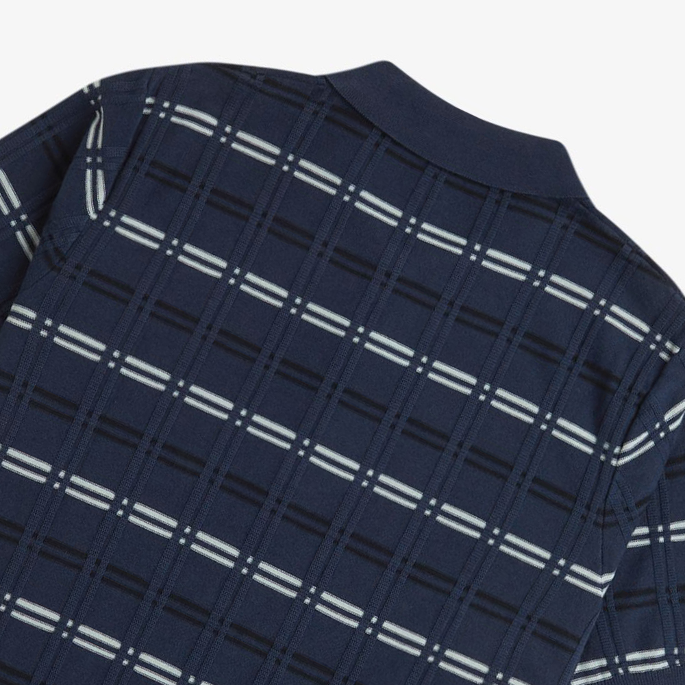 프레드페리 스트라이프 립 니트 셔츠 테니스블루(Fred Perry Striped Rib Knitted Shirt Tennis Blue) - 4