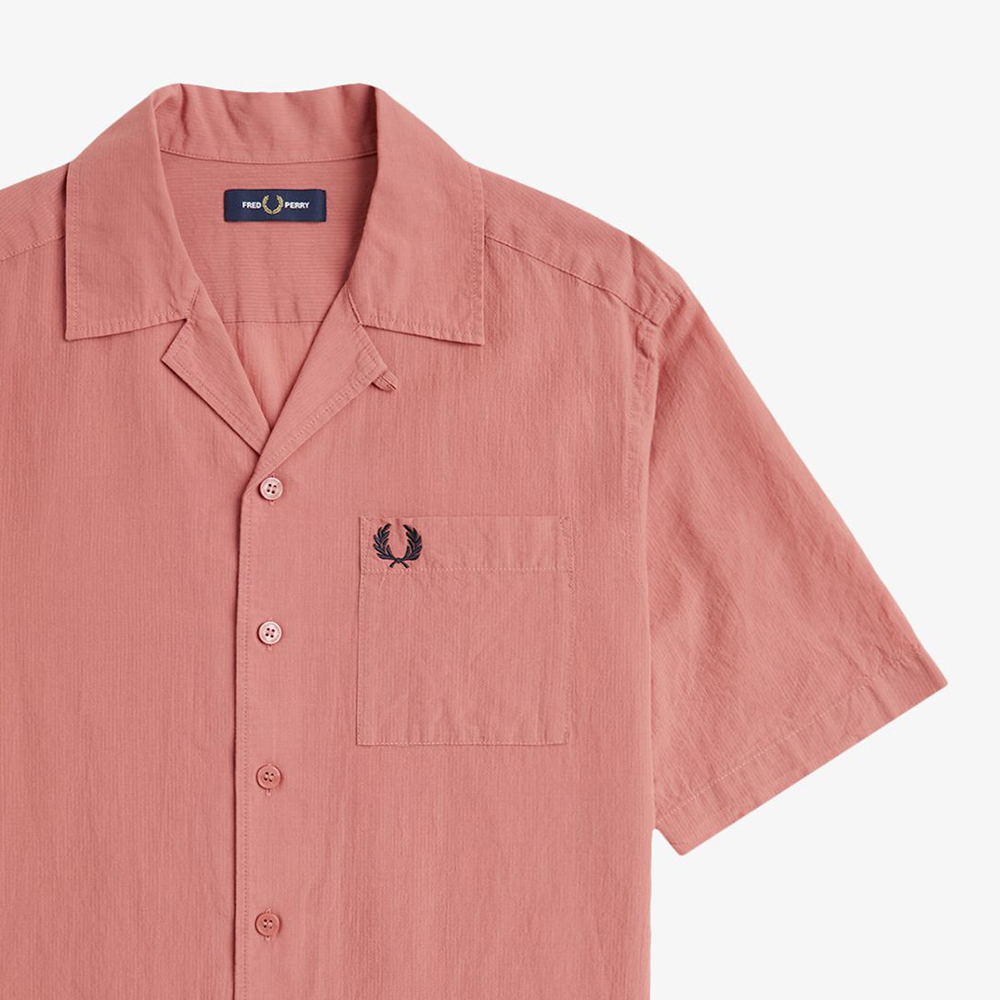프레드페리 라이트웨이트 텍스쳐 리비어 칼라 셔츠 퍼티핑크(Fred Perry Lightweight Texture Revere Collar Shirt Putty Pink) - 5