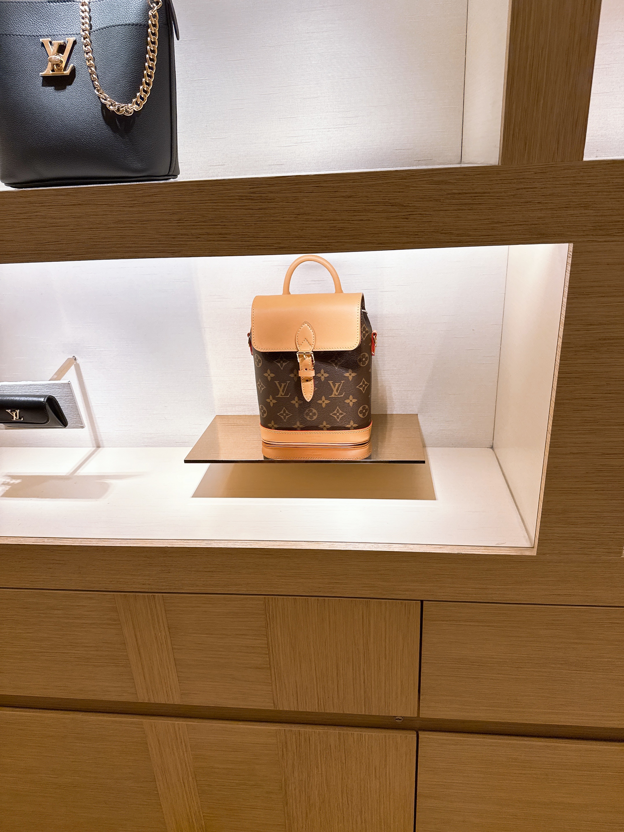 Louis Vuitton Soho Mini Backpack Monogram 착용 스타일