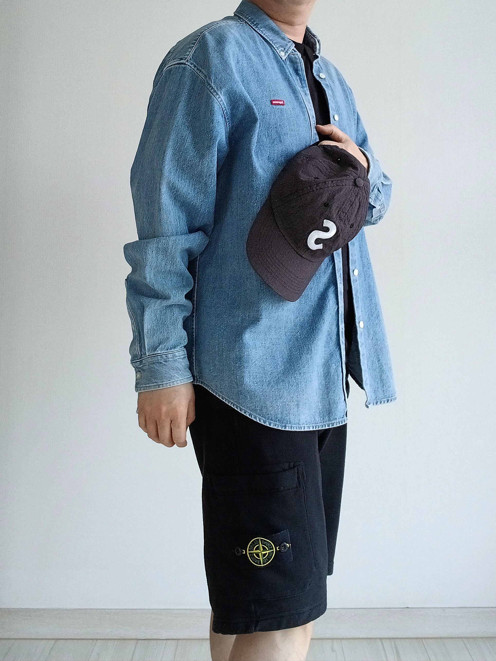 Supreme Cordura Ripstop S Logo 6-Panel Black - 23SS, Arc'teryx Kragg SL Cotton Bird Word SS T-Shirt Black Electra 착용 스타일 - 3