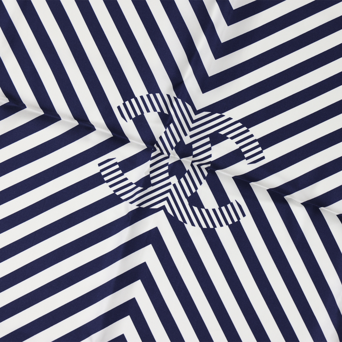 샤넬 스카프 실크 네이비(Chanel Scarf Silk Navy) - 3