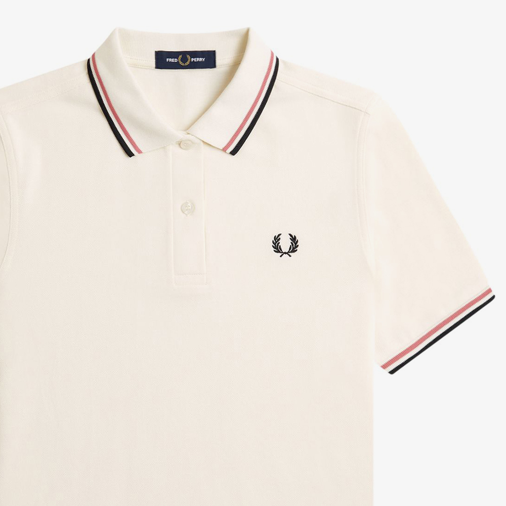 프레드페리 우먼스 G3600 트윈 팁 프레드페리 셔츠 라이트에크루/퍼티핑크/블랙(Fred Perry Womens Twin Tipped Fred Perry Shirt Light Ecru/Putty Pink/Black) - 6