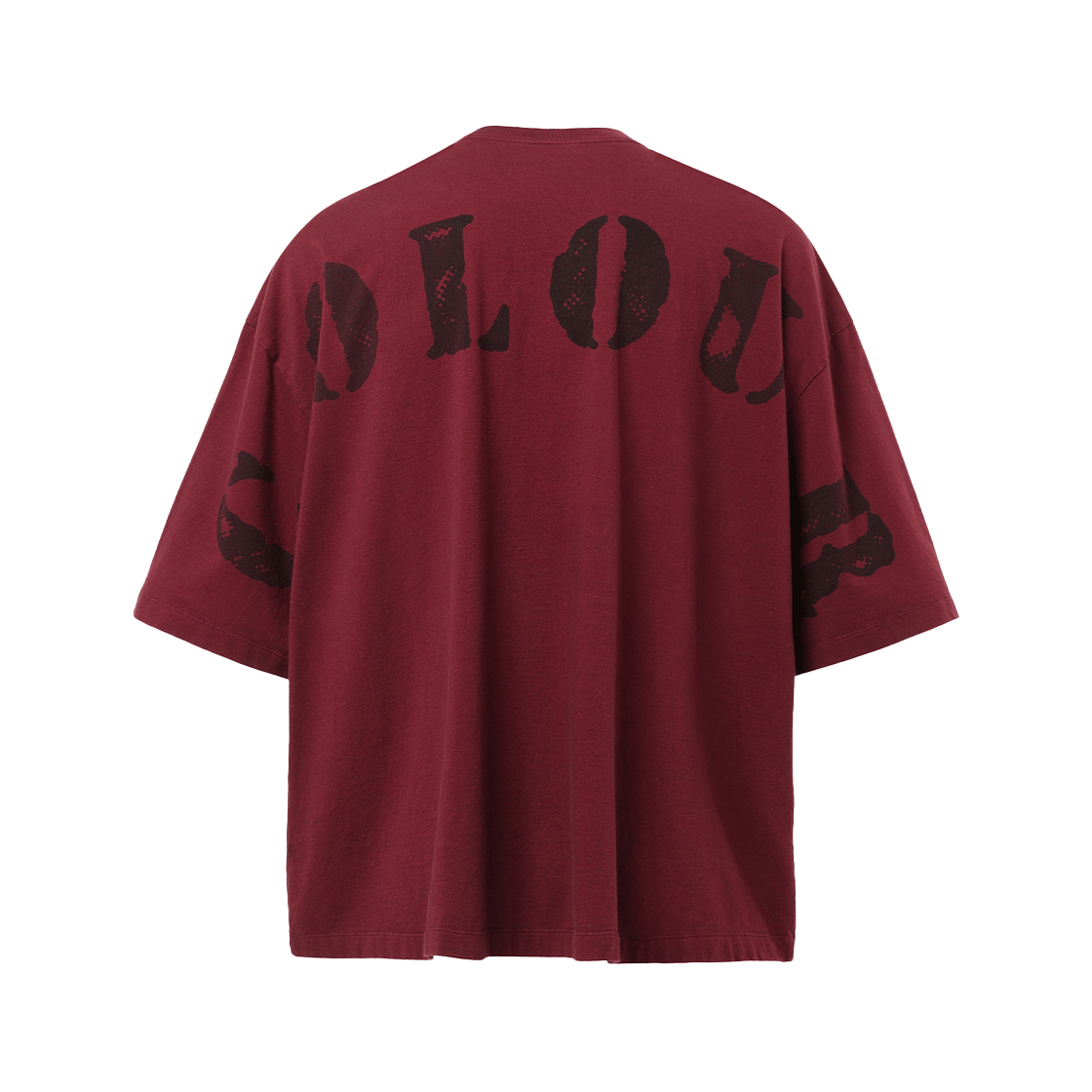 본바트 본바트 백 레터링 코쿤 숏 슬리브 버건디