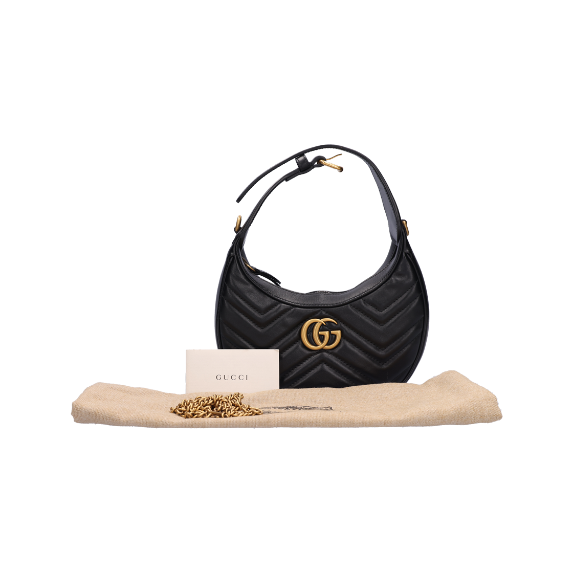 구찌 699514 GG 마몽 하프문 쉐이프 미니백 블랙(Gucci GG Marmont Half Moon Shaped Mini Bag Black) - 6