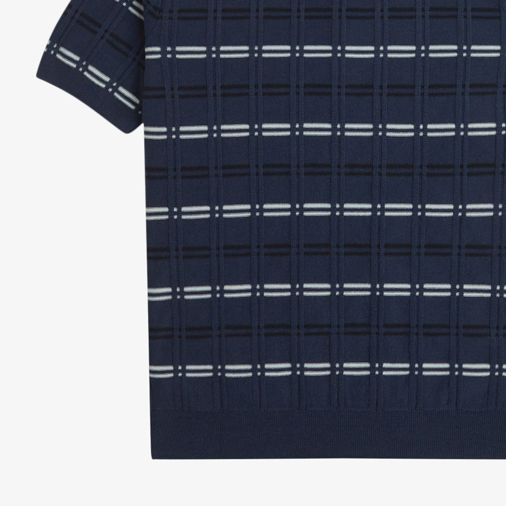 프레드페리 스트라이프 립 니트 셔츠 테니스블루(Fred Perry Striped Rib Knitted Shirt Tennis Blue) - 6