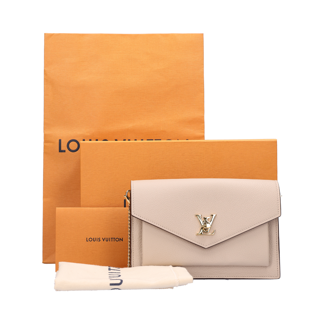 M80673 Louis Vuitton Mylockme Chain Pochette Mini Bag Greige - #6