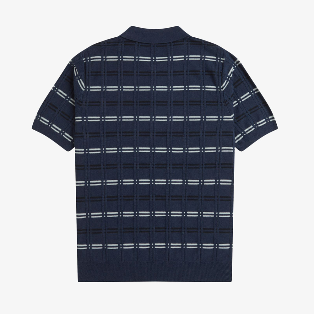 프레드페리 스트라이프 립 니트 셔츠 테니스블루(Fred Perry Striped Rib Knitted Shirt Tennis Blue) - 2