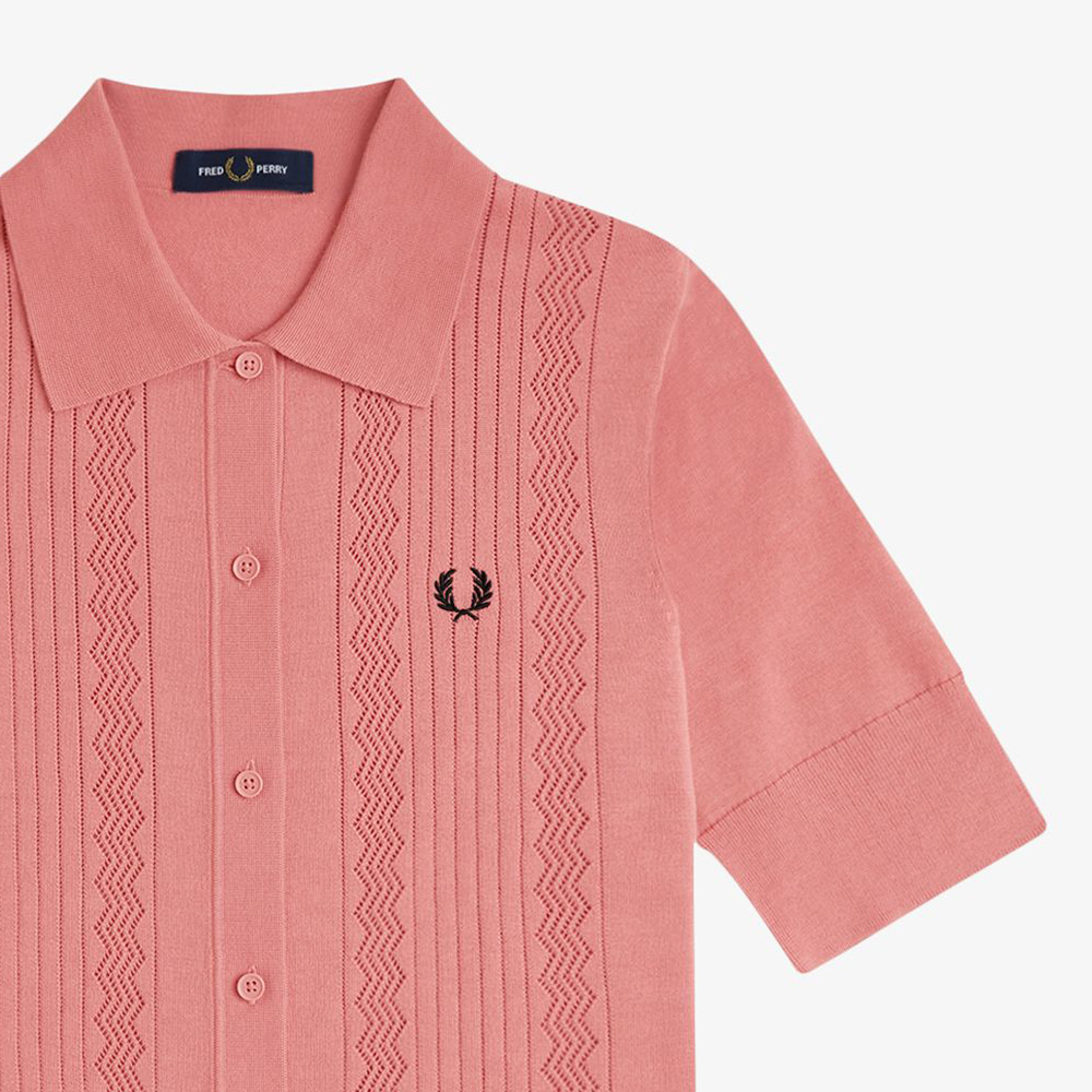 프레드페리 우먼스 포인텔 디테일 니트 셔츠 퍼티핑크(Fred Perry Womens Pointelle Detail Knitted Shirt Putty Pink) - 5