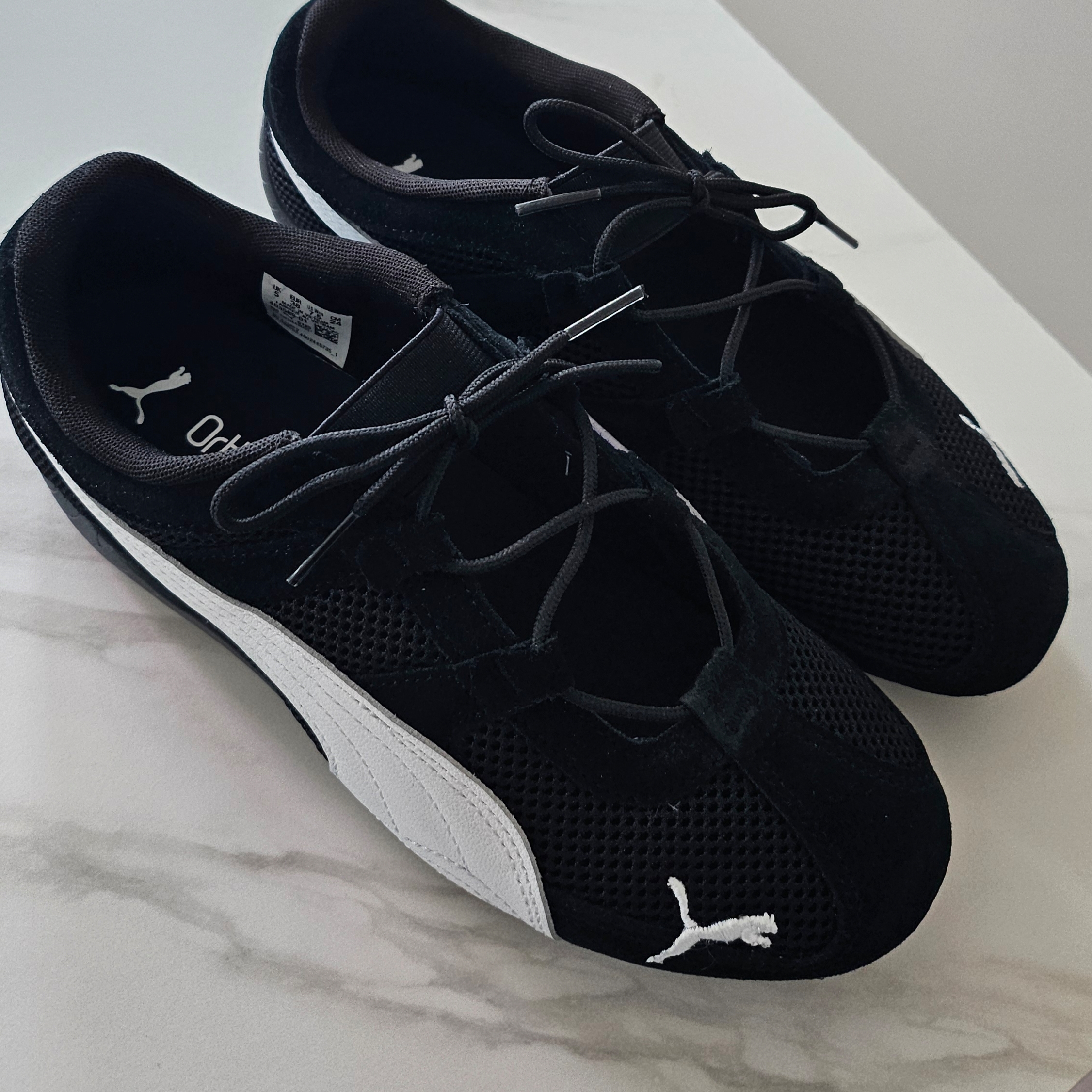 (W) Puma Speedcat Go Puma Black Puma White 착용 스타일 - 2