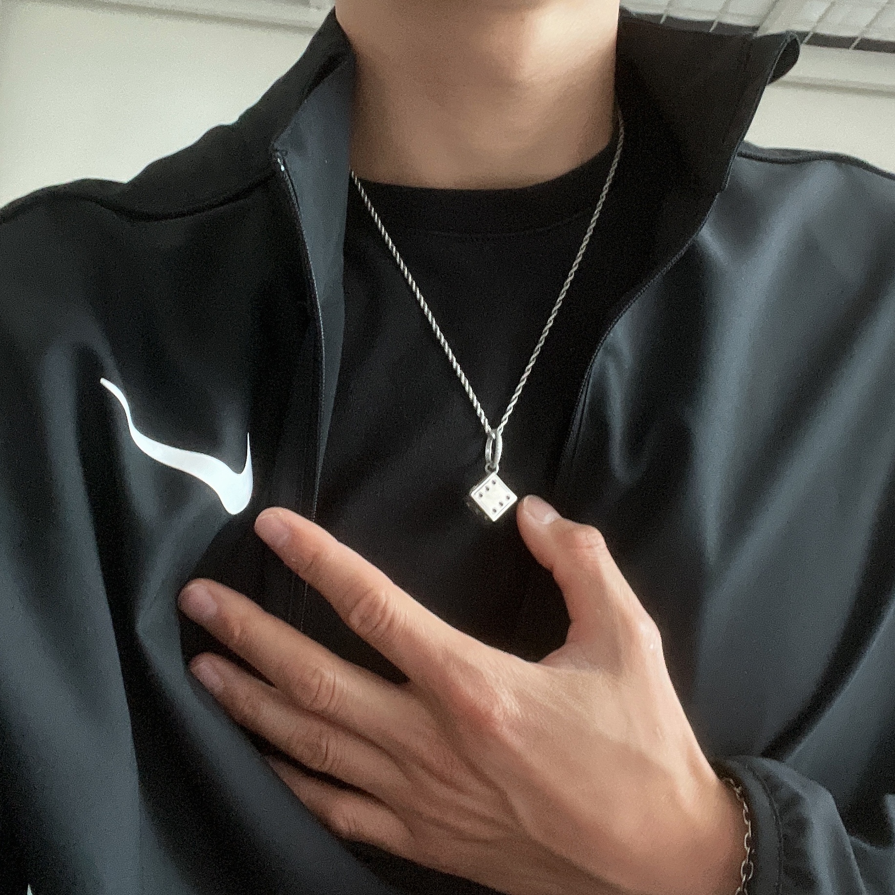 [프리오더] Polyteru 925 Silver Neck Chain 001 (Chain), [프리오더] Polyteru 925 Silver Pendant Dice 착용 스타일