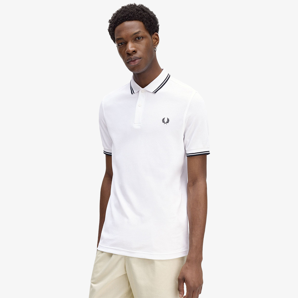 프레드페리 M3600 트윈 팁 프레드페리 셔츠 화이트/블랙(Fred Perry Twin Tipped Fred Perry Shirt White/Black) - 4