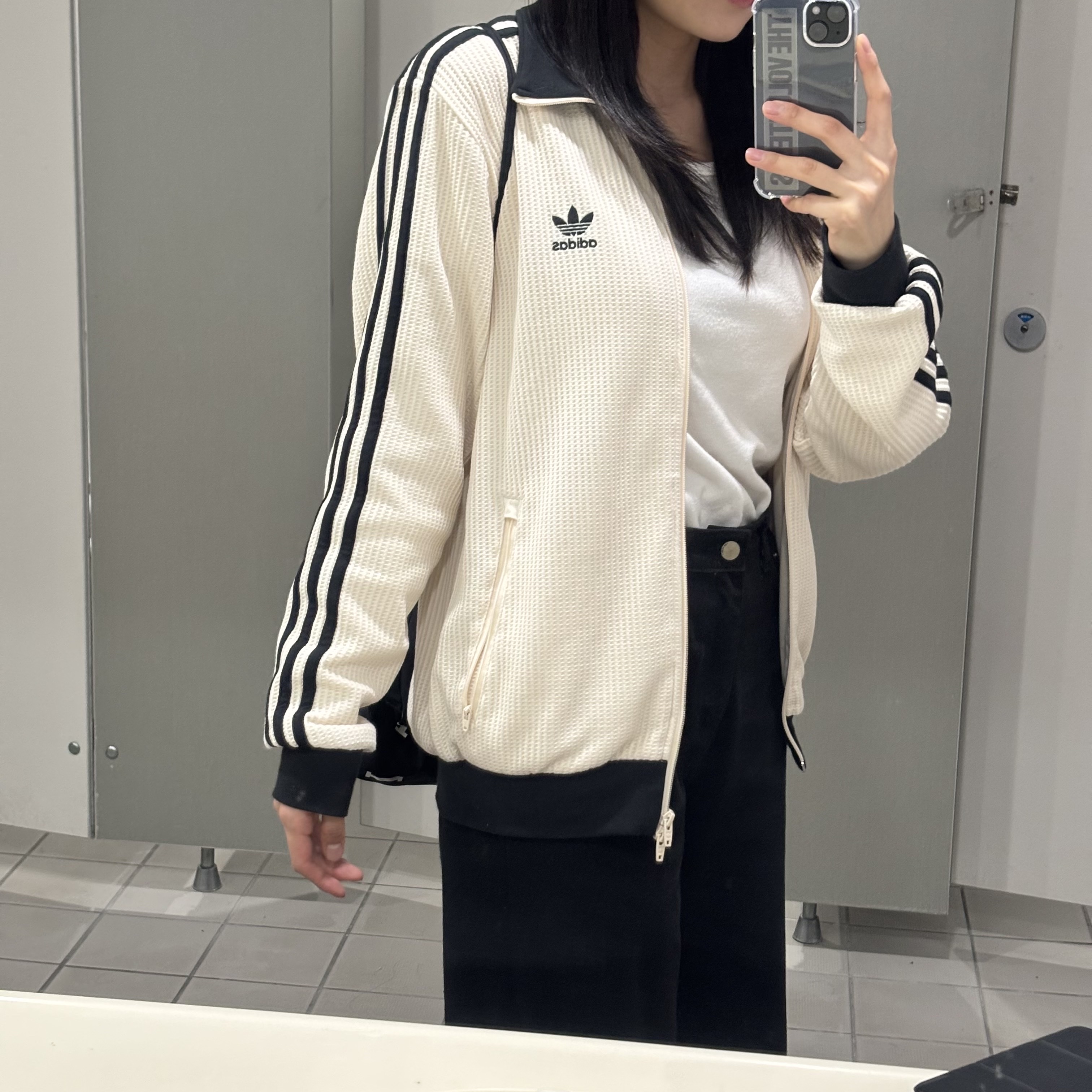 Adidas Waffle Beckenbauer Track Top Wonder White - KR Sizing 착용 스타일 - 3