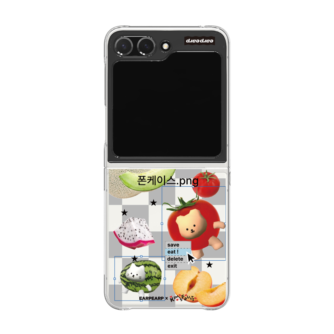 [어프어프 X 김씨네 과일]폰케이스png (Z플립-클리어하드)([EARPEARP X KIMS FRUITS] Phone case png Z Flip Clear Hard Case) - 1