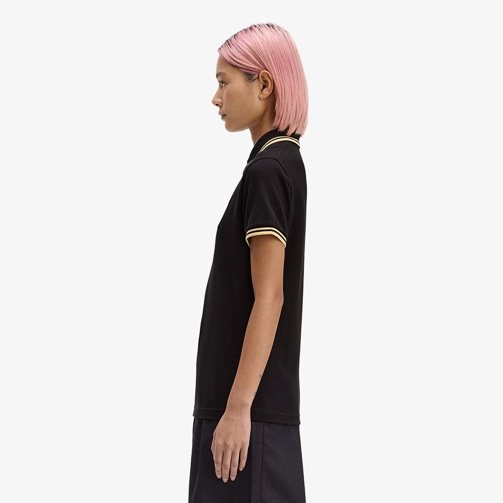 프레드페리 우먼스 G12 트윈 팁 프레드페리 셔츠 블랙/샴페인(Fred Perry Womens G12 Twin Tipped Fred Perry Shirt Black/Champagne) - 3