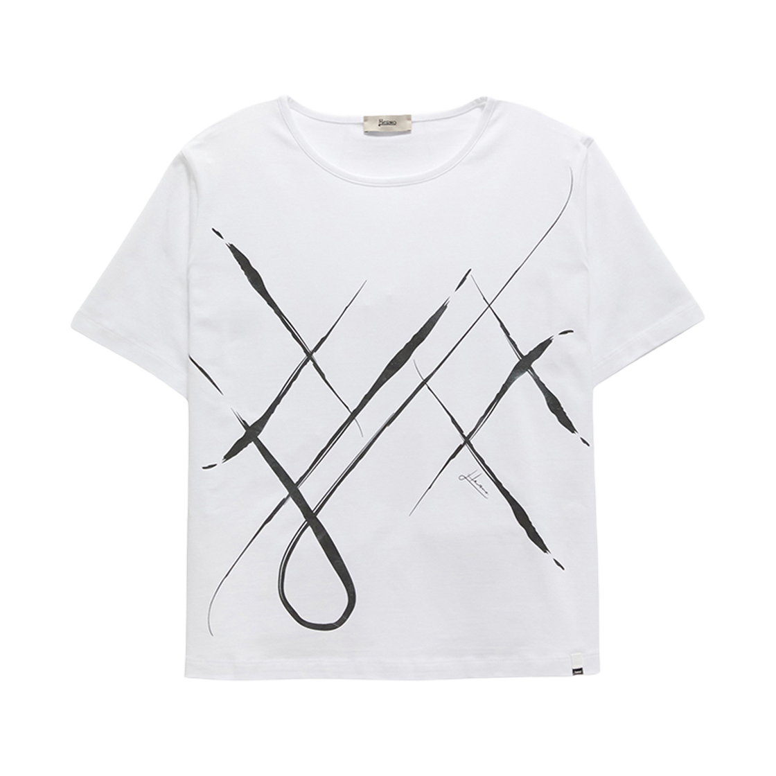 (W) 에르노 숏슬리브 티셔츠 화이트((W) Herno Short Sleeve T-Shirt White)
