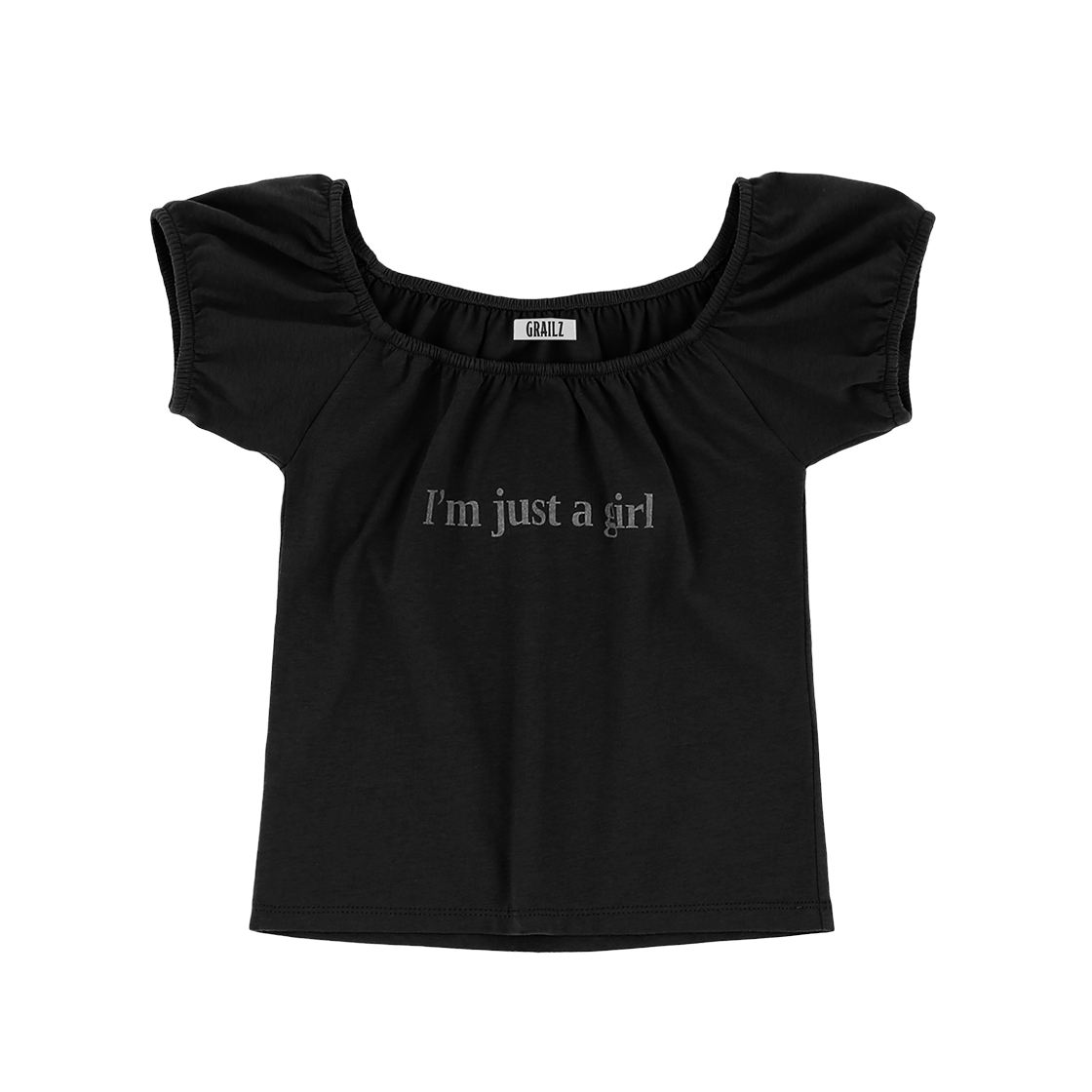 GR25SSFS04BK Grailz Just A Girl Top Black