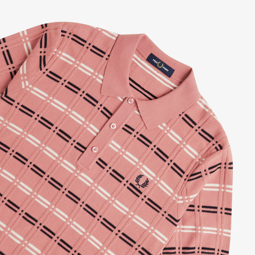 프레드페리 스트라이프 립 니트 셔츠 퍼티핑크(Fred Perry Striped Rib Knitted Shirt Putty Pink) - 3