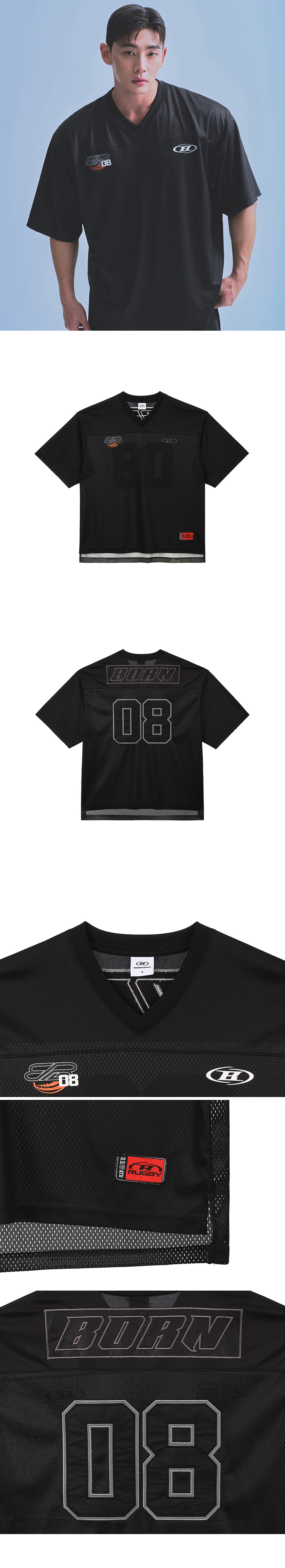 본투윈 08 럭비 저지 티셔츠 블랙 | BORN TO WIN | KREAM