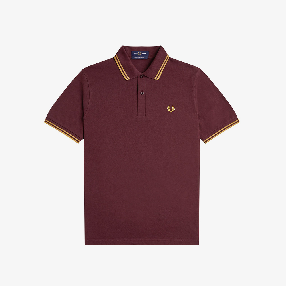 프레드페리 M12 트윈 팁 프레드페리 셔츠 옥스블러드/허니콤(Fred Perry M12 Twin Tipped Fred Perry Shirt Oxblood/Honeycmb) - 2