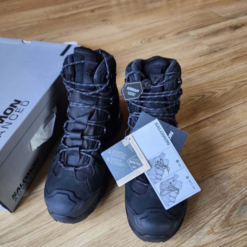 Salomon Quest 3 4D Gore-Tex Black Ebony 착용 스타일 - 1