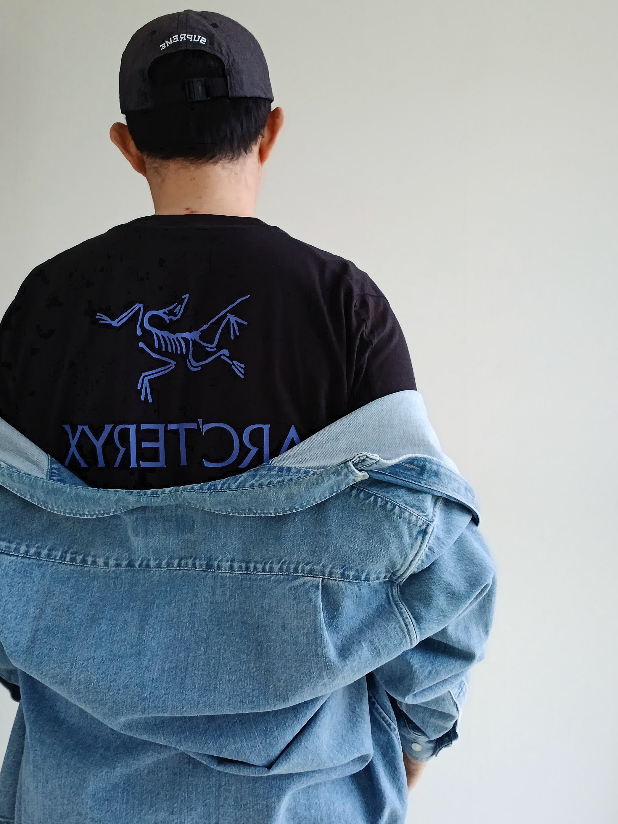 Supreme Cordura Ripstop S Logo 6-Panel Black - 23SS, Arc'teryx Kragg SL Cotton Bird Word SS T-Shirt Black Electra 착용 스타일 - 4