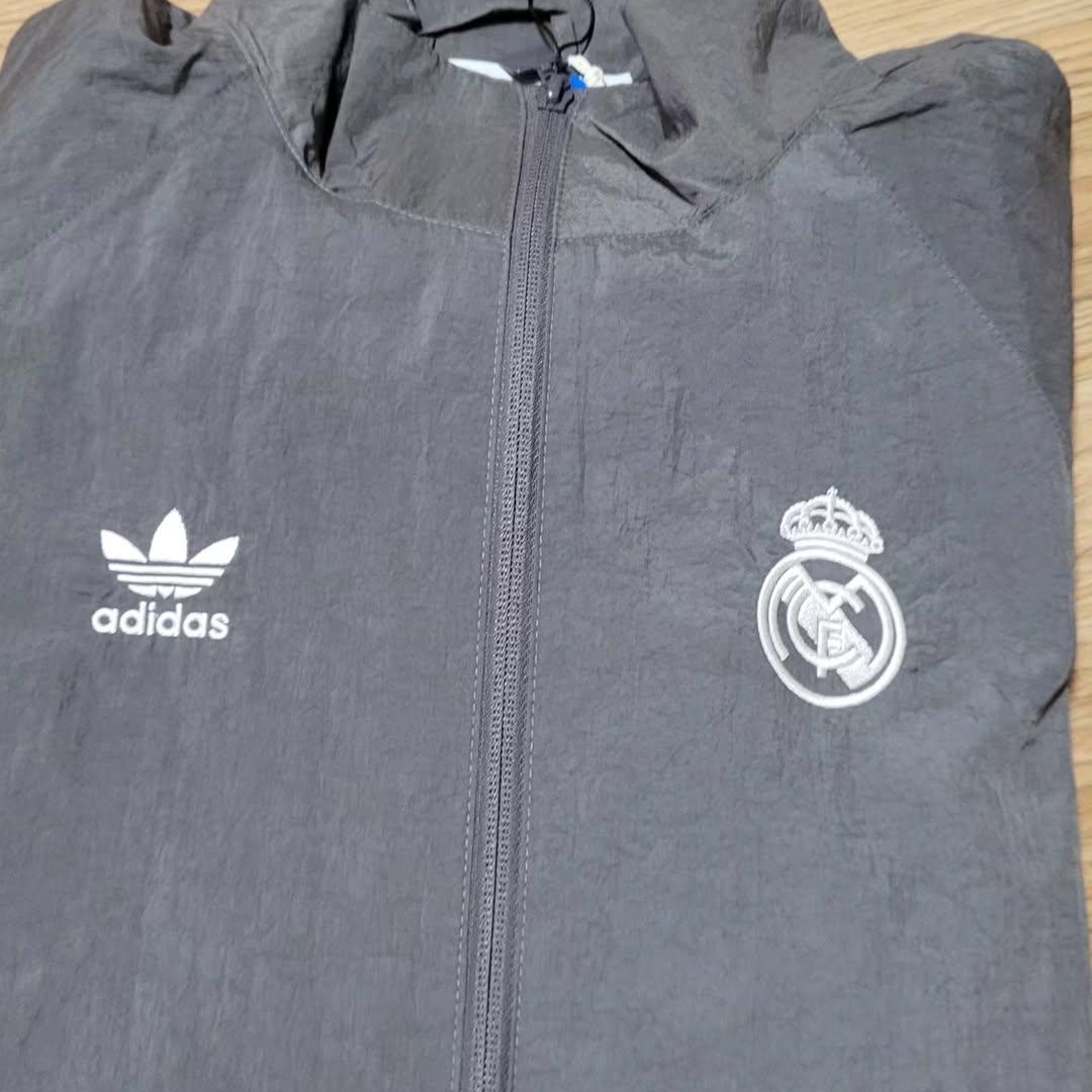 Adidas Real Madrid Originals Track Top Charcoal Grey - KR Sizing 착용 스타일