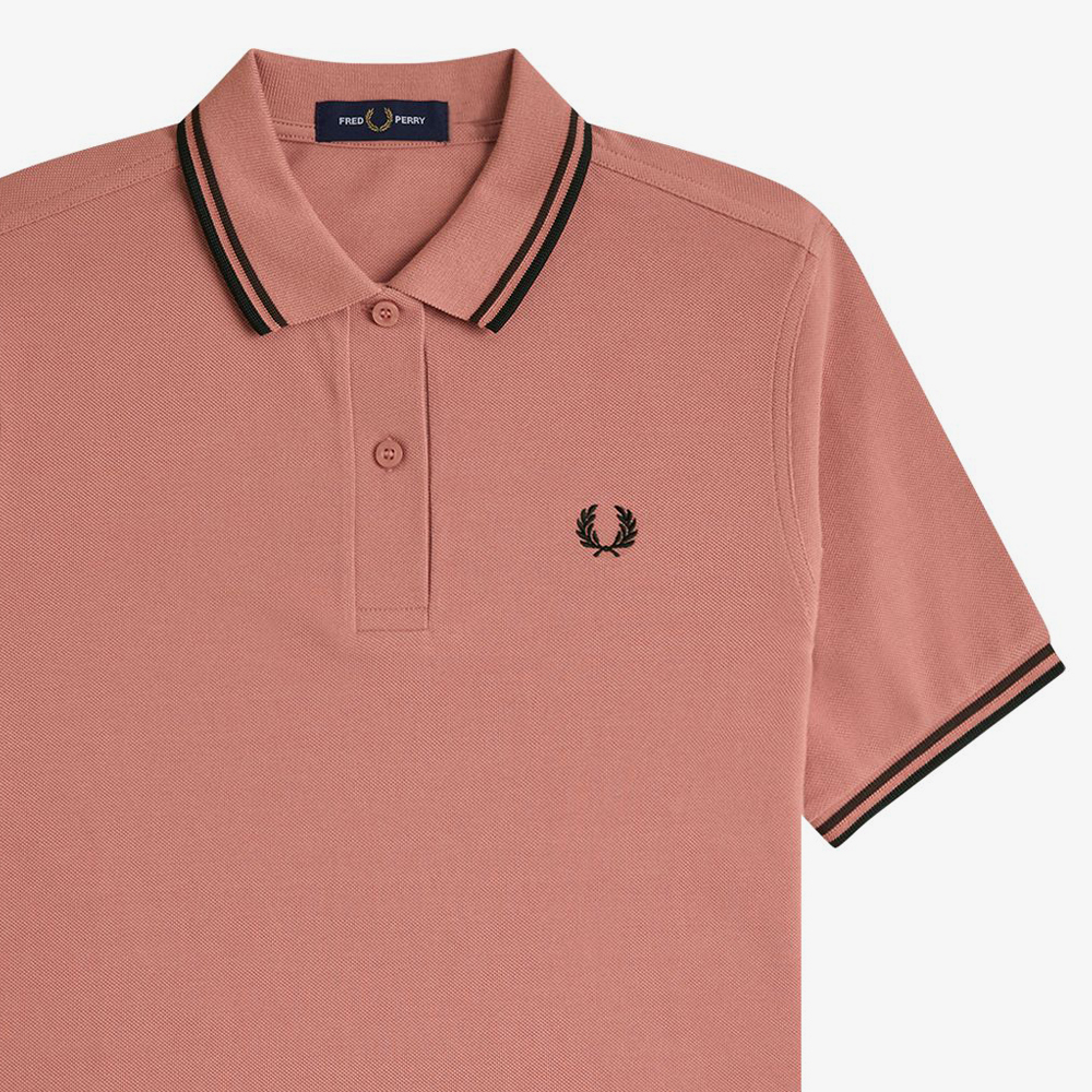 프레드페리 우먼스 G3600 트윈 팁 프레드페리 셔츠 퍼티핑크/로드브릭/블랙(Fred Perry Womens Twin Tipped Fred Perry Shirt Putty Pink/Carrington Roadbrick/Black) - 6