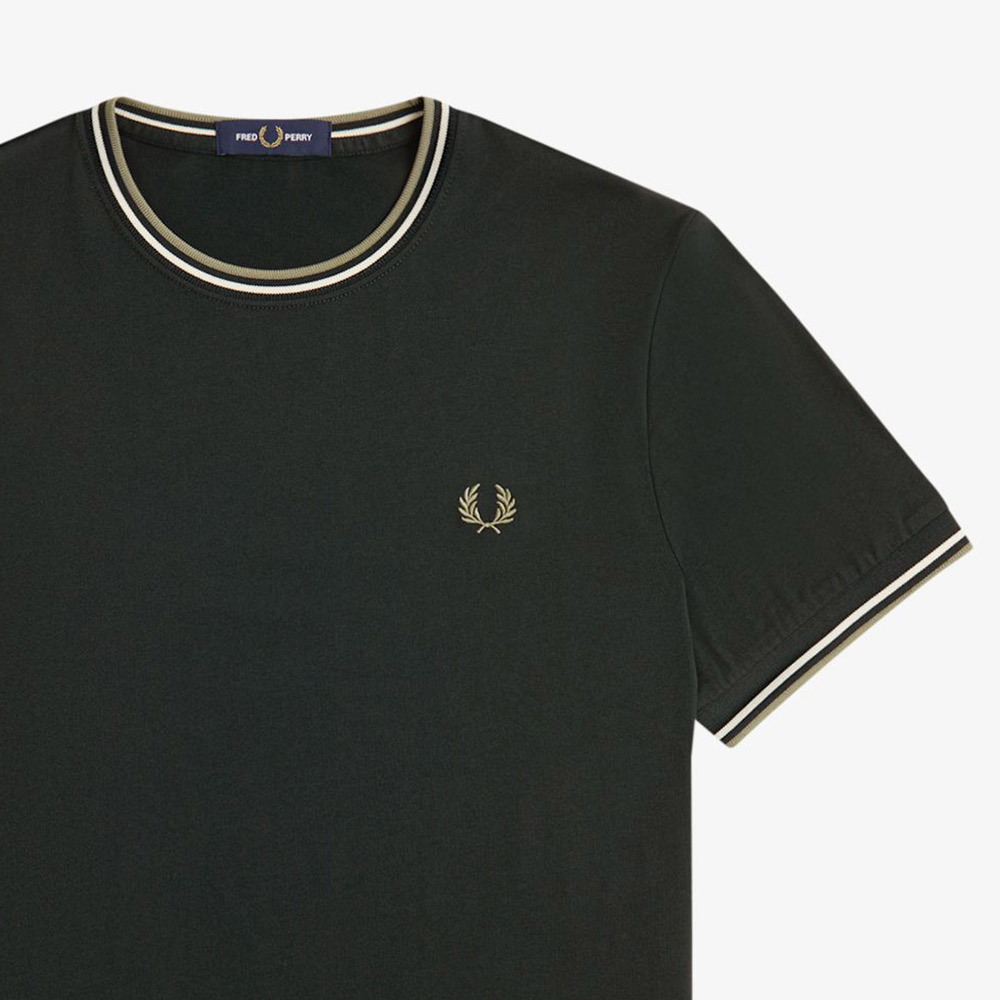 프레드페리 트윈 팁 티셔츠 나이트그린/라이트에크루/올리브민트(Fred Perry Twin Tipped T-Shirt Night Green/Light Ecru/Olive Mint) - 5