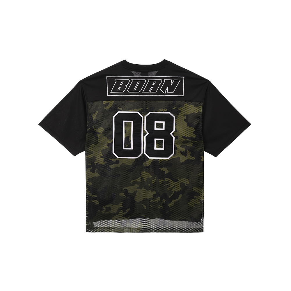 본투윈 08 럭비 저지 티셔츠 블랙 카모(BORN TO WIN 08 Rugby Jersey T-Shirts Black Camo)