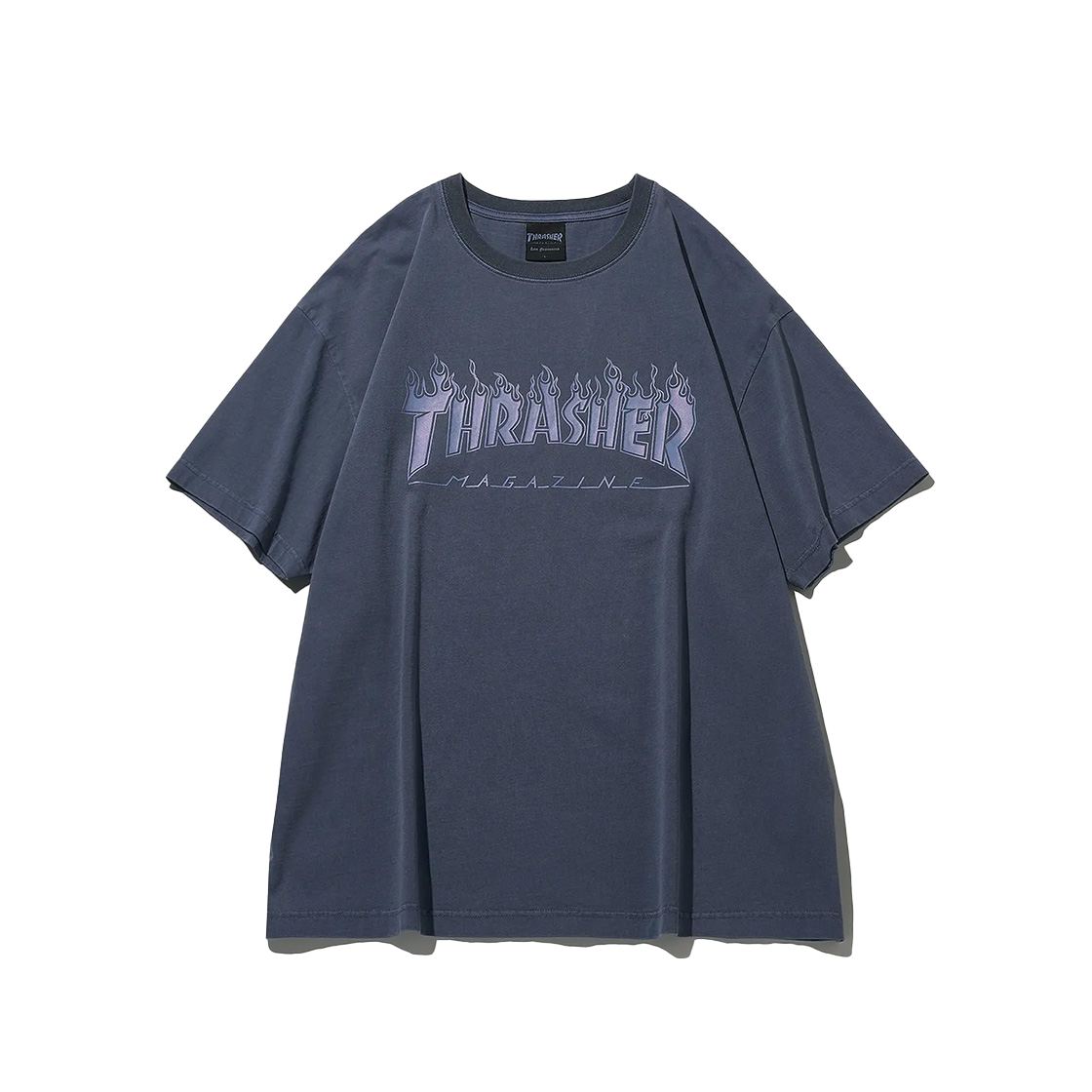 트레셔 플레임 피그먼트 다잉 반팔 티셔츠 다크 블루(THRASHER Flame Pigment Dying Short Sleeve T-Shirt Dark Blue)
