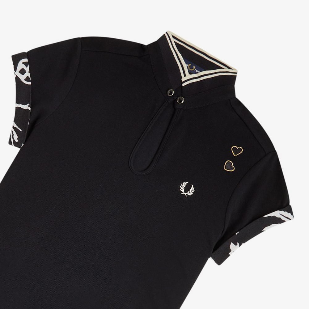 프레드페리x에이미와인하우스 프린트 트림 피케 드레스 블랙(Fred Perry Womens Printed Trim Pique Dress Black) - 3