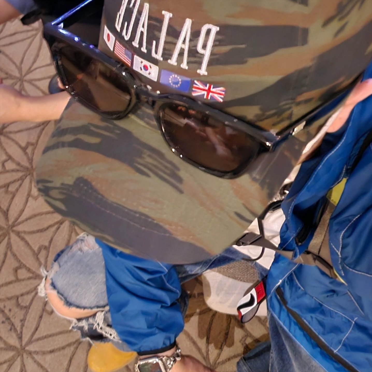 Palace x Gap Flag 6-Panel Camo - 24SS, Deus Ex Machina Seoul College Long Sleeve T-Shirt White 착용 스타일