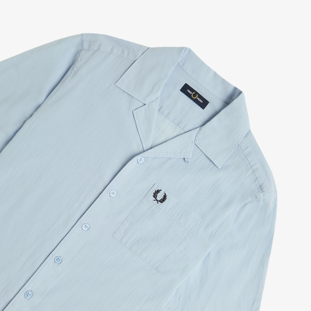 프레드페리 라이트웨이트 텍스쳐 리비어 칼라 셔츠 라이트스모크(Fred Perry Lightweight Texture Revere Collar Shirt Light Smoke) - 3