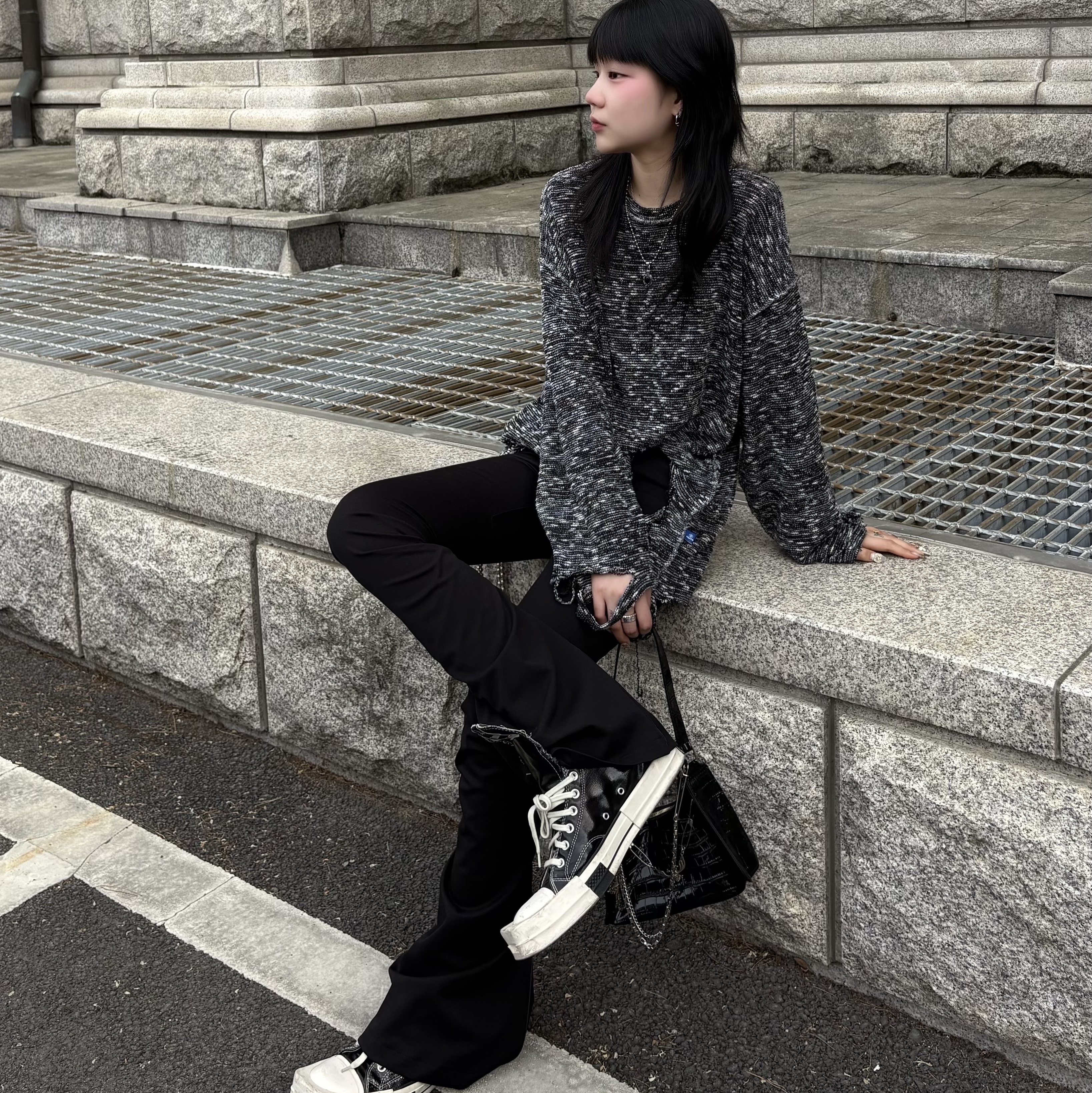 Converse x Drkshdw Turbodrk Chuck 70 Hi Black Lacquered Denim 착용 스타일 - 2