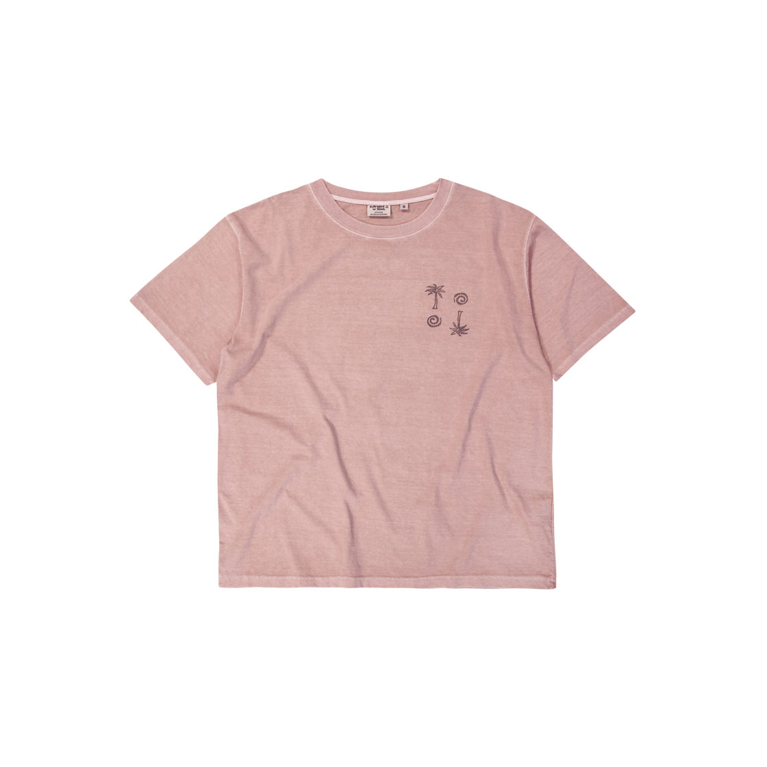 Naga T-shirt Pink Flatwave in Seoul Naga Dyed Print T-Shirts Pink