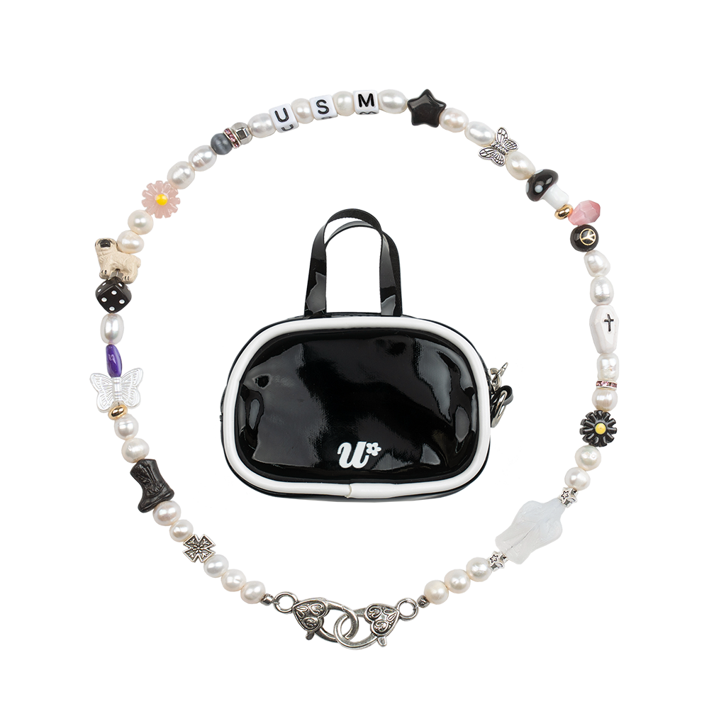 USMACC05 Unsteady Market Necklace+Mini Bag Mystic Black