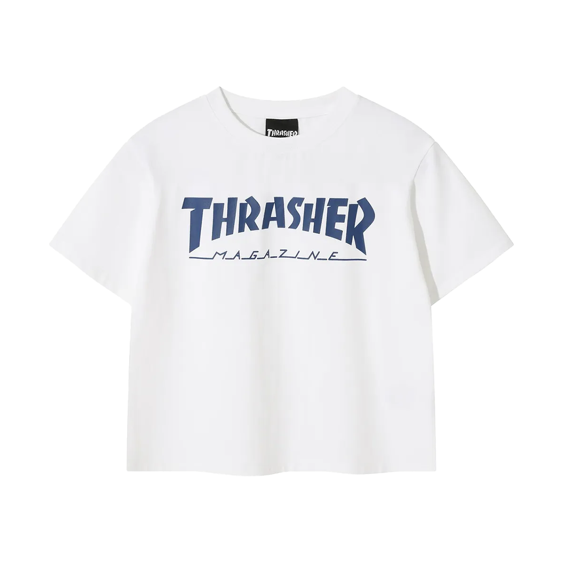 TR2502ST75WH THRASHER (W) Magazine Short Sleeve Crop T-Shirt White