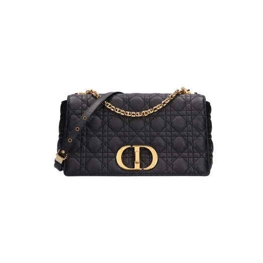 M9243UWHC_01 Dior Caro Bag Supple Cannage Calfskin Black