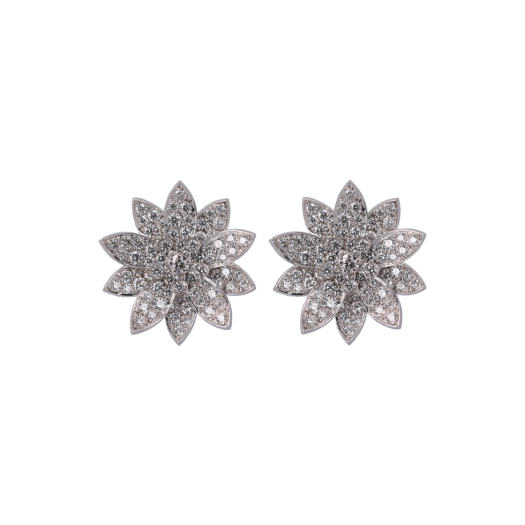 ARA12400 [B등급] Van Cleef & Arpels & Arpels Vintage Lotus Earrings Large White Gold