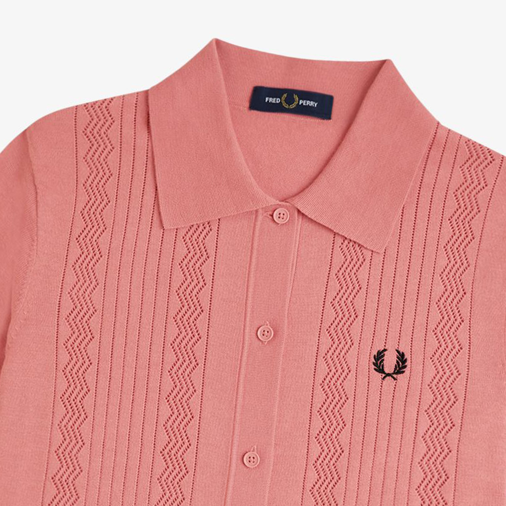 프레드페리 우먼스 포인텔 디테일 니트 셔츠 퍼티핑크(Fred Perry Womens Pointelle Detail Knitted Shirt Putty Pink) - 3